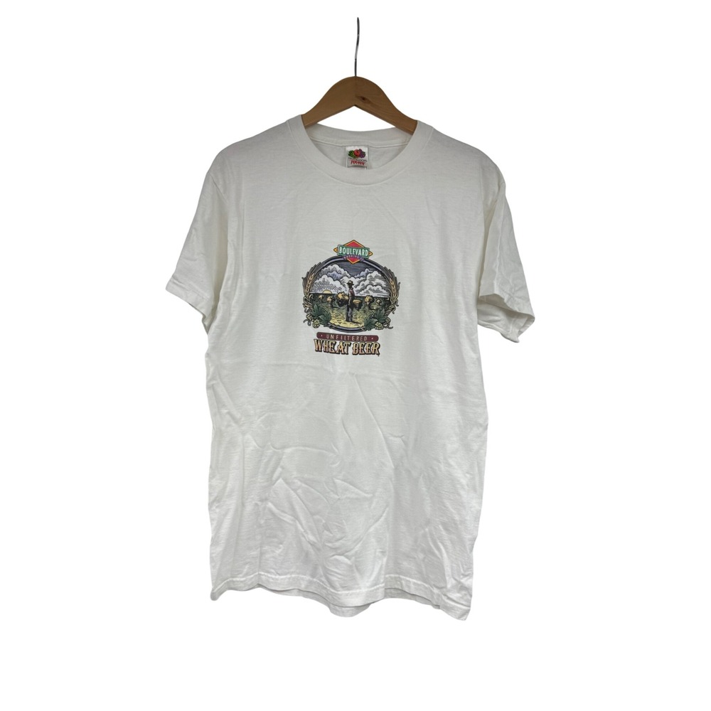Boulevard‎ Brewing Co Unfiltered Wheat Beer Graphic T-Shirt White Mens Medium